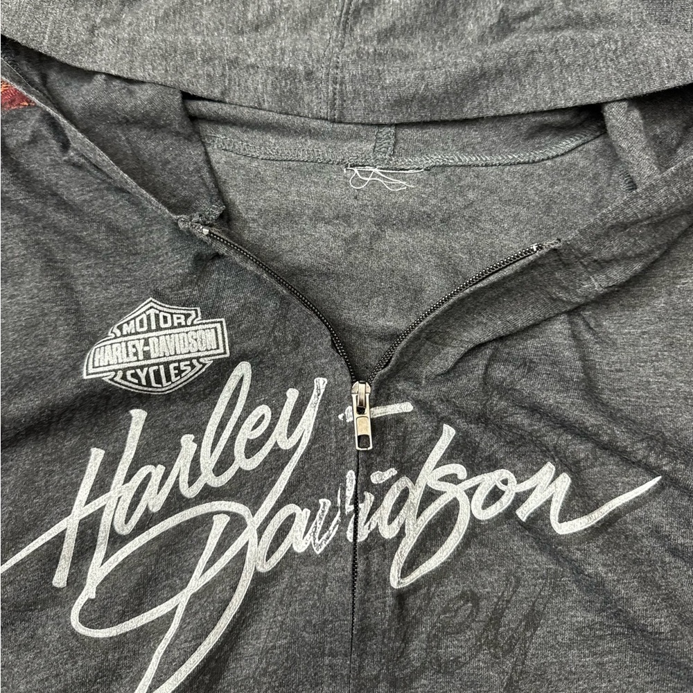 Y2K Harley Davidson Lansing Michigan Zip Up Sweater - Picture 3 of 4